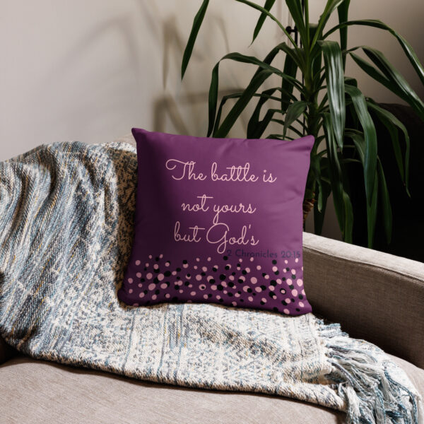 The Battle is not yours pillow cover in purple - Image 2