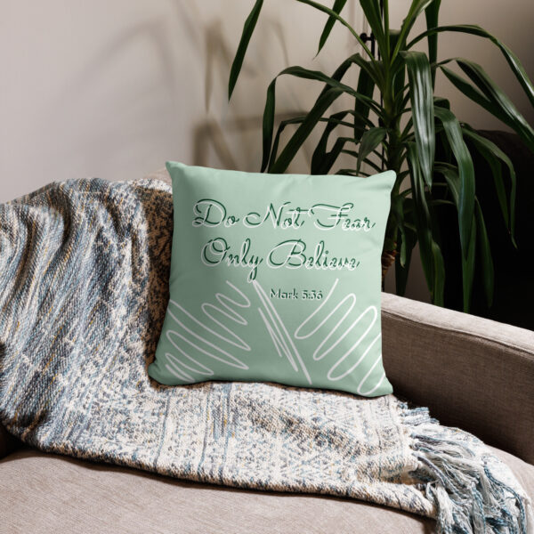 Do not fear Pillow Cover in Green - Image 2