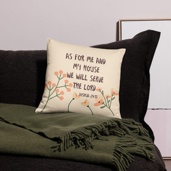 As for me and my house Throw Pillow Cover in Beige