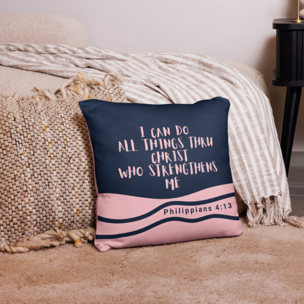 I can do all things Throw Pillow cover in Pink - Image 2