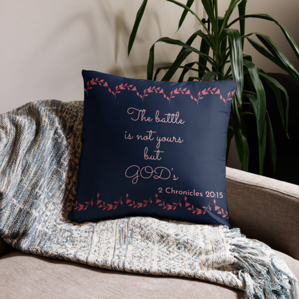 The battle is not yours Pillow Cover in Navy