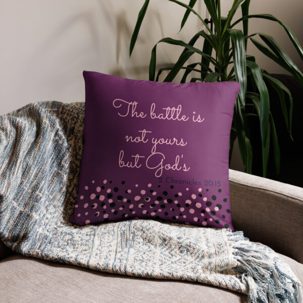 The Battle is not yours pillow cover in purple