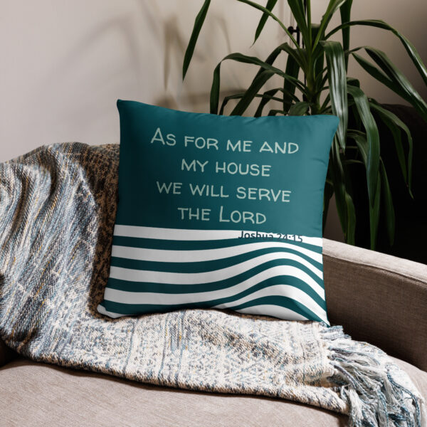 As for me and my house Throw Pillow Cover in Green