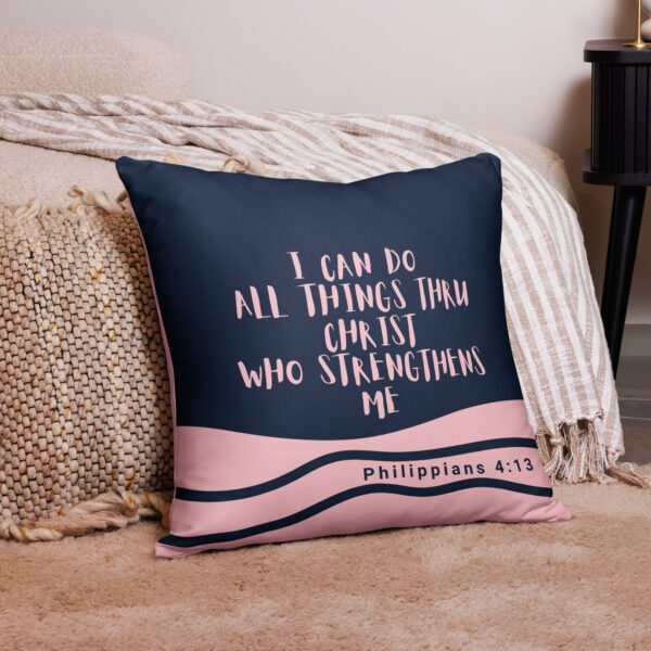 I can do all things Throw Pillow cover in Pink