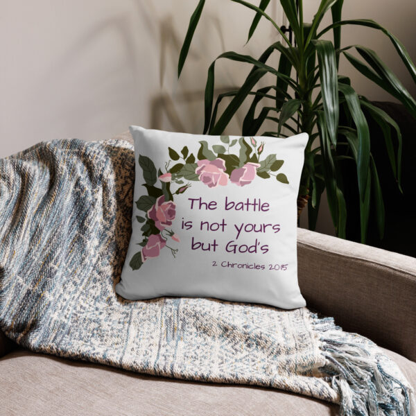 The battle is not yours throw Pillow cover in Grey - Image 2