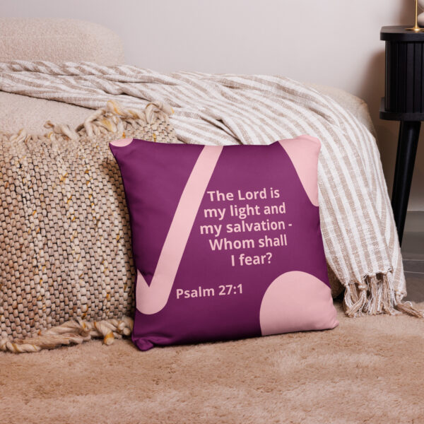 The Lord is my light throw pillow cover in Pink - Image 2