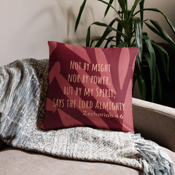 Not by Might Throw Pillow Cover in Burgandy