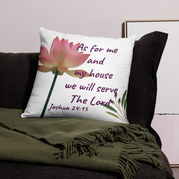 As for me and my house Throw Pillow cover in white