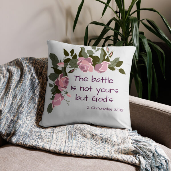 The battle is not yours throw Pillow cover in Grey